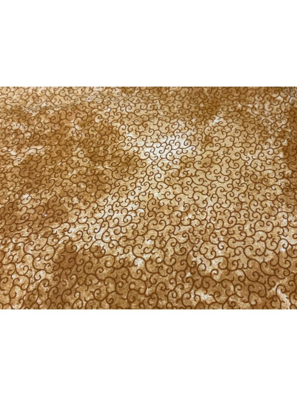 Washed Texture Cotton Fabric SSI 20" x 44" Brown Swirl Design Quilting Sewing Cr